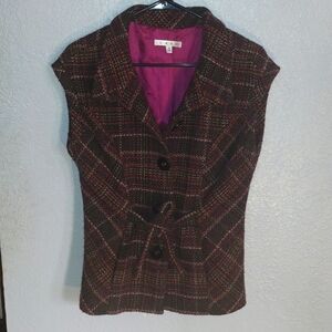 Vintage Wool Blend Plaid Cabi Vest/Jacket